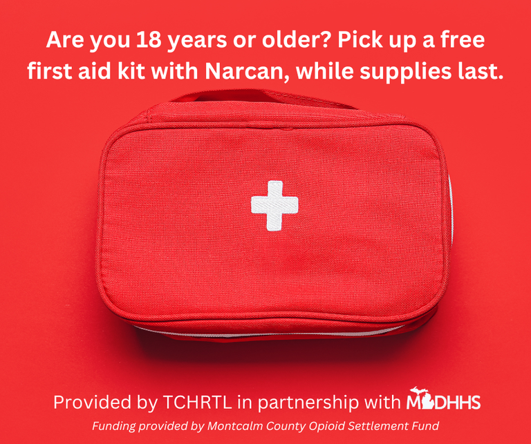 Are you 18 years or older? Pick up a free first aid kit with Narcan, while supplies last.